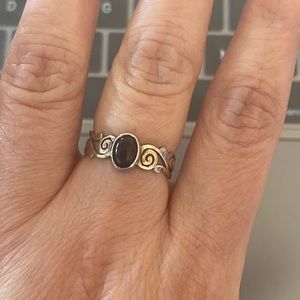 Size 8 sterling silver ring with opal stone